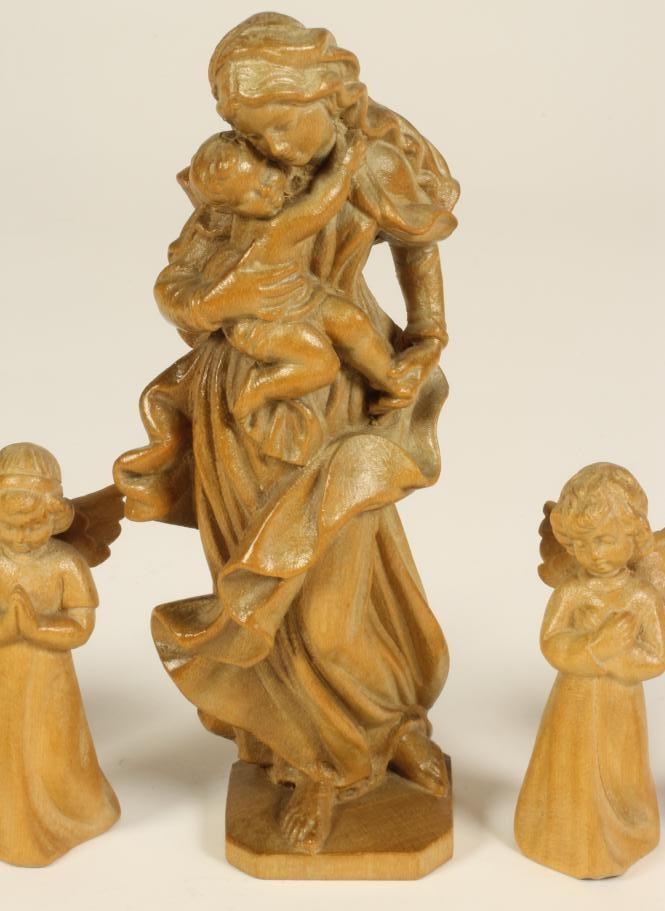 A GERMAN CARVED BOXWOOD PART NATIVITY Image