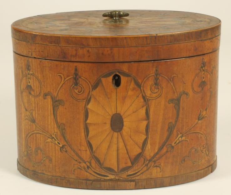 A GEORGE III MAHOGANY TEA CADDY Image