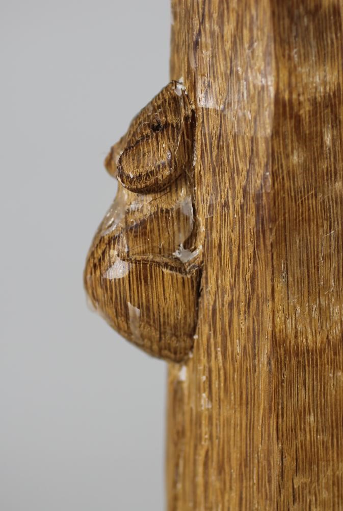 A PAIR OF ROBERT THOMPSON OAK CANDLESTICKS Image