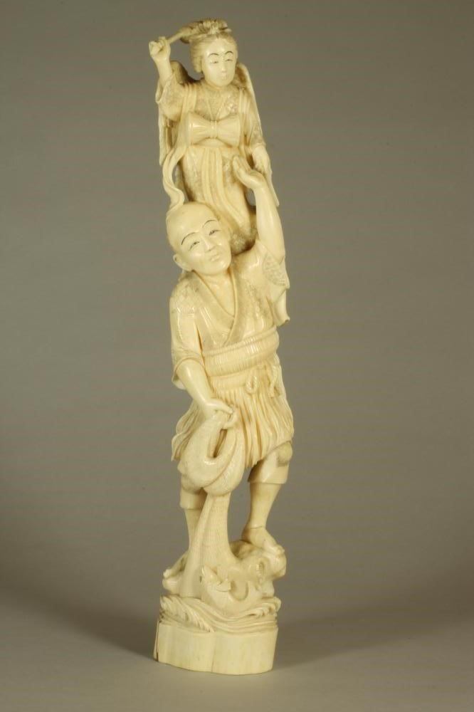 A JAPANESE ONE PIECE IVORY OKIMONO Image