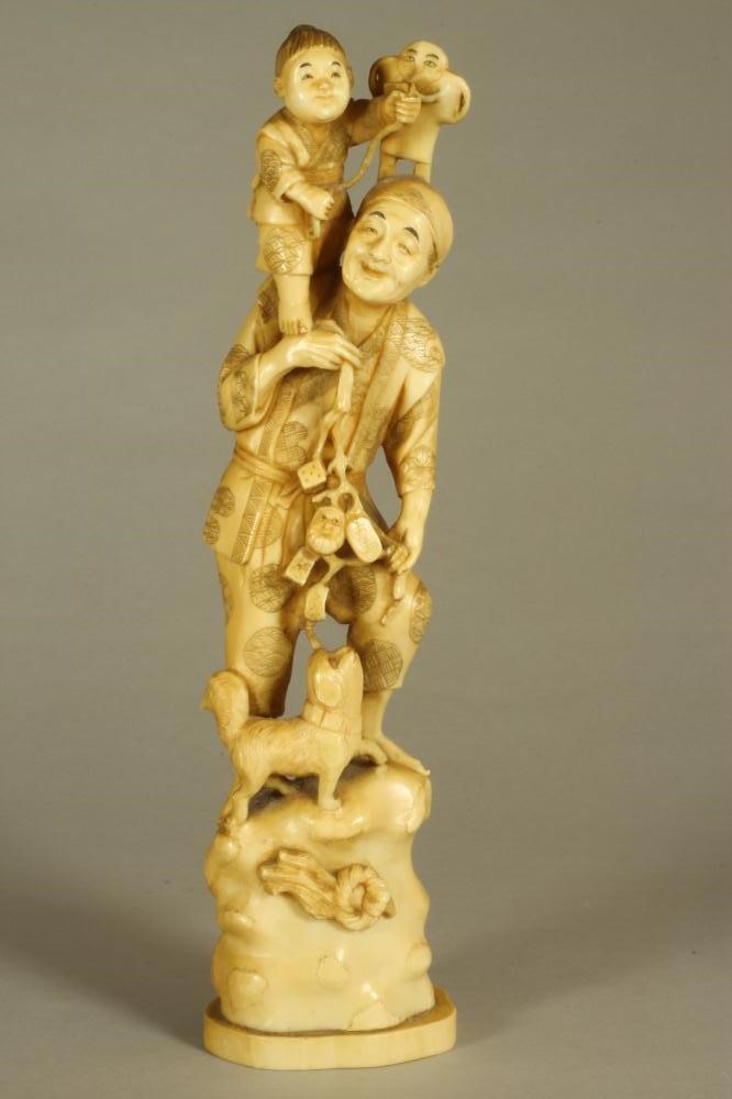 A JAPANESE ONE PIECE IVORY OKIMONO Image