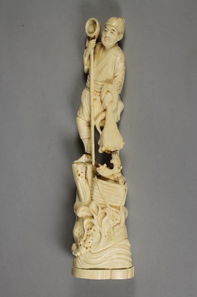 A JAPANESE ONE PIECE IVORY OKIMONO Image