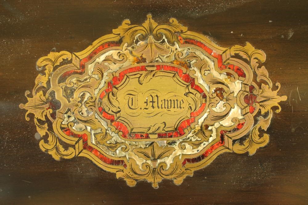 A FRENCH EBONY AND BOULLE WORK CORRESPONDENCE BOX Image
