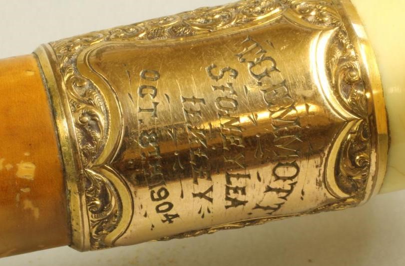 A GENTLEMAN'S EDWARDIAN MALACCA WALKING STICK Image