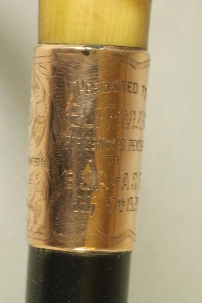 AN EDWARDIAN EBONY WALKING STICK Image