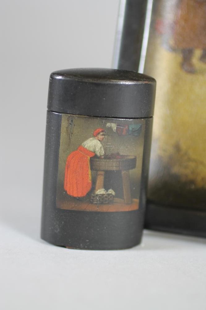 A RUSSIAN BLACK LACQUER SMALL TRAY Image