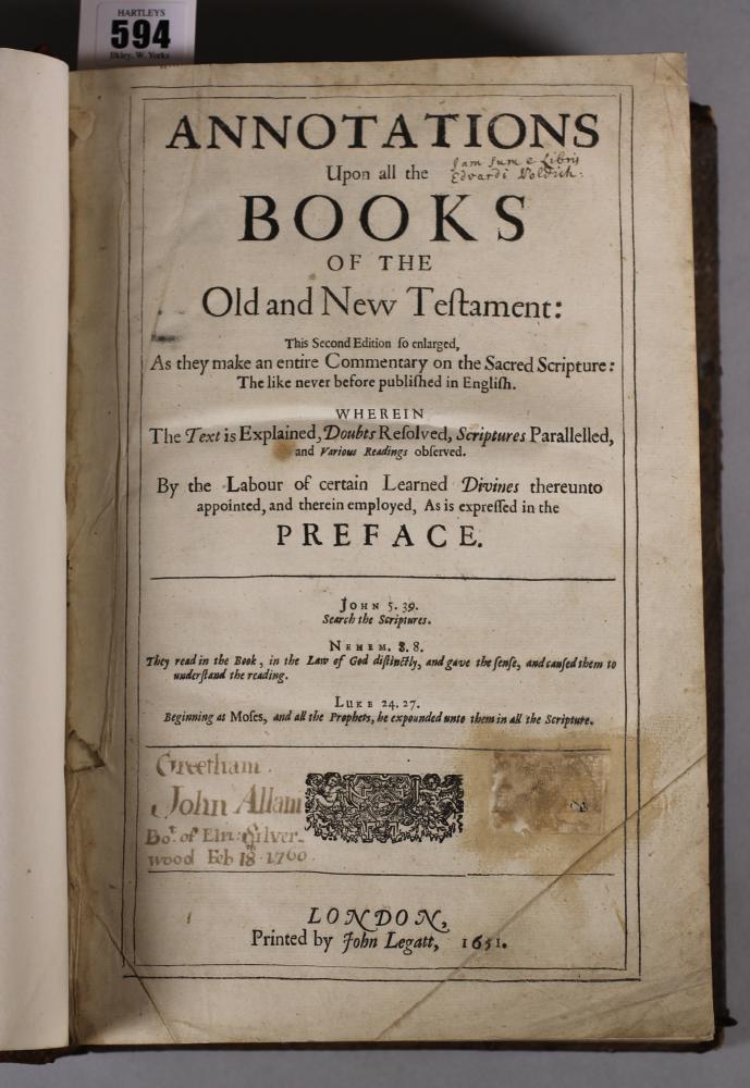 ANNOTATIONS UPON ALL THE BOOKS OF THE OLD AND  NEW TESTAMENT...second edition Image