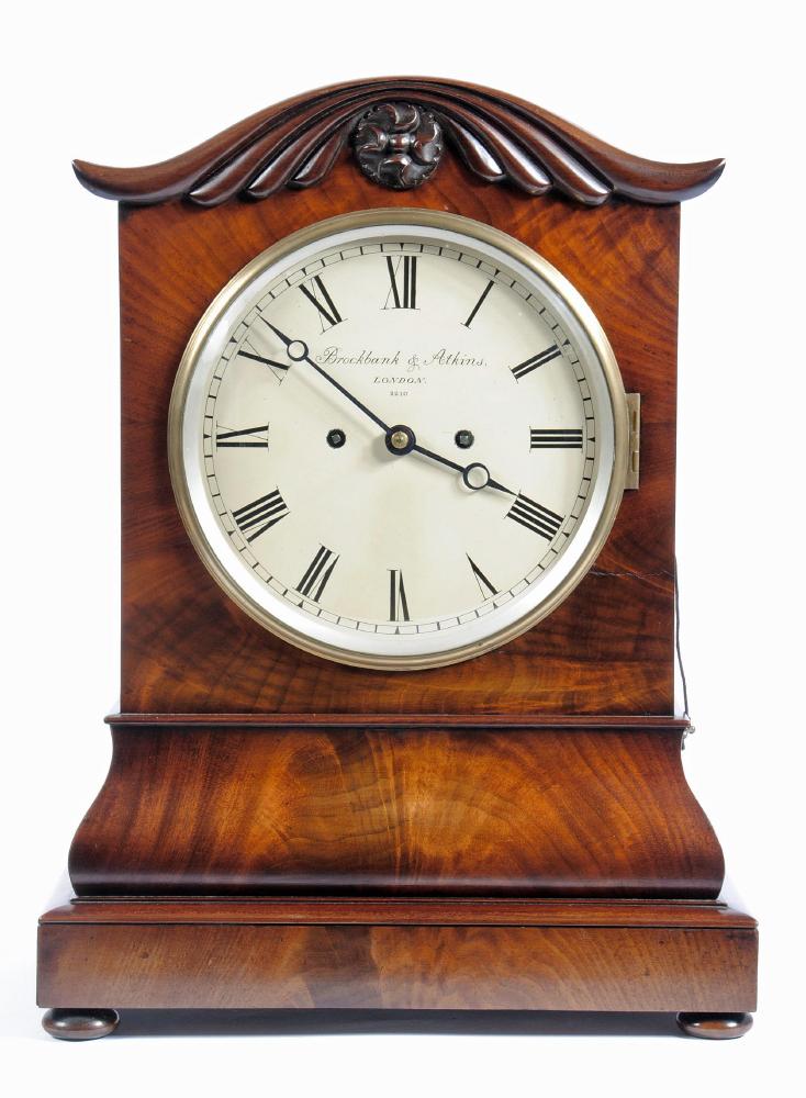 A MAHOGANY CASED TABLE CLOCK by Brockbank & Aitkins Image