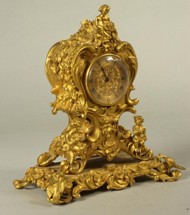 A LOUIS XV STYLE BOUDOIR CLOCK Image