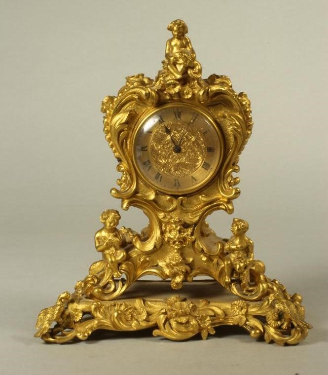 A LOUIS XV STYLE BOUDOIR CLOCK Image