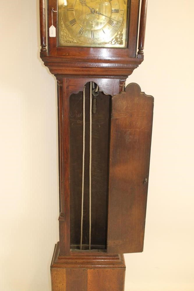 AN OAK LONGCASE CLOCK signed John Hartley Image