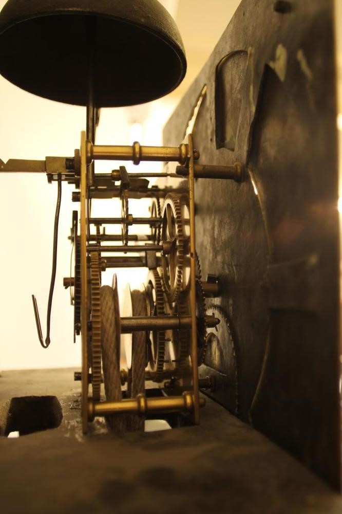 AN OAK LONGCASE CLOCK signed John Hartley Image