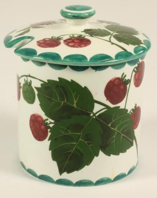 A WEMYSS POTTERY PRESERVE JAR AND COVER Image