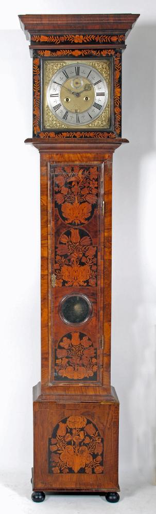 A WALNUT MARQUETRY LONGCASE CLOCK by Jacobus Goubert Image