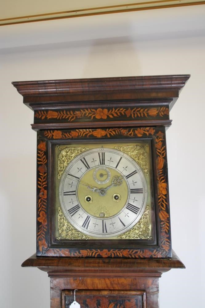 A WALNUT MARQUETRY LONGCASE CLOCK by Jacobus Goubert Image