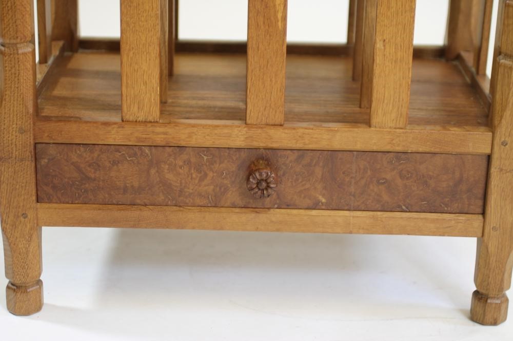 A MALCOLM PIPES OAK CANTERBURY of dished oblong form with slatted divisions Image