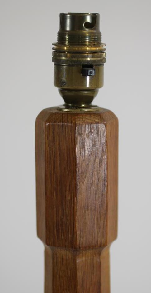 A MALCOLM PIPES OAK STANDARD LAMP Image