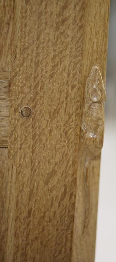 A ROBERT THOMPSON ADZED OAK BEDSIDE CABINET Image