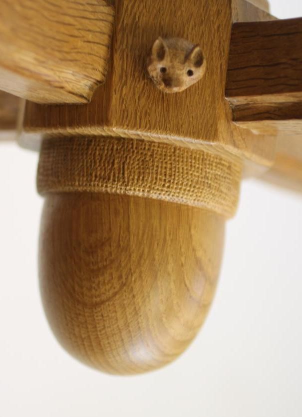 A MALCOLM PIPES ADZED OAK LIGHT PENDANT Image