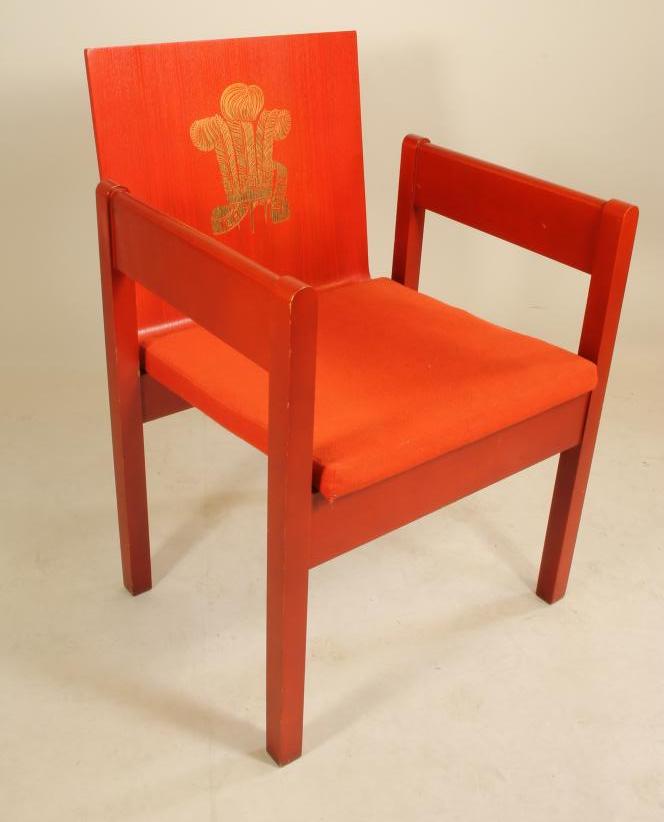 A PRINCE OF WALES INVESTITURE CHAIR designed by Anthony Armstrong Jones Image