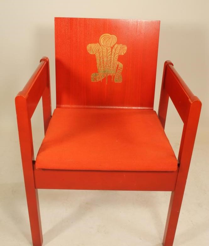 A PRINCE OF WALES INVESTITURE CHAIR designed by Anthony Armstrong Jones Image
