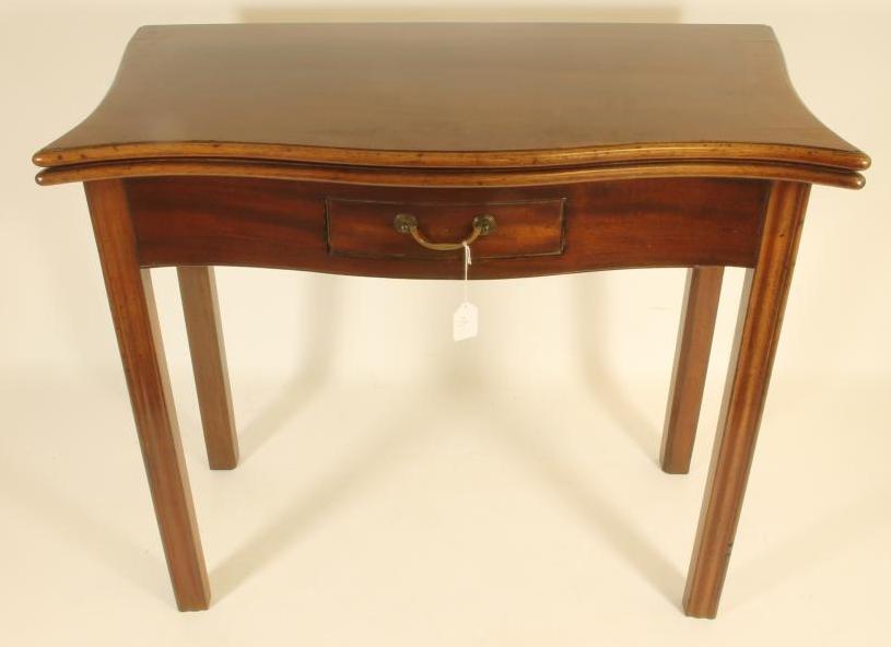 A GEORGIAN MAHOGANY FOLDING CARD TABLE Image