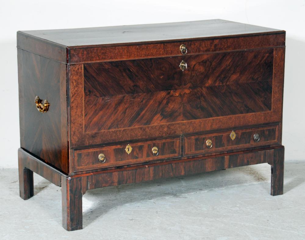 A GEORGE II OAK BLANKET CHEST ON STAND Image