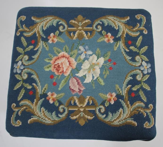 AN EARLY VICTORIAN WALNUT STOOL of oblong form Image