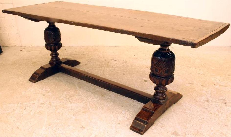 AN OAK REFECTORY TABLE Image