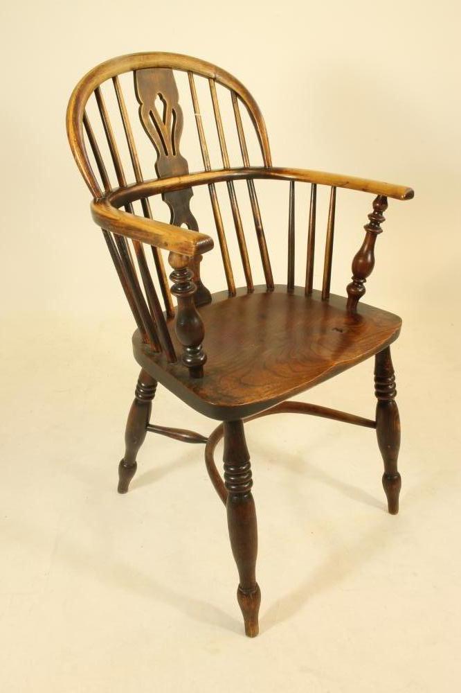 AN ASH AND ELM WINDSOR ARMCHAIR Image