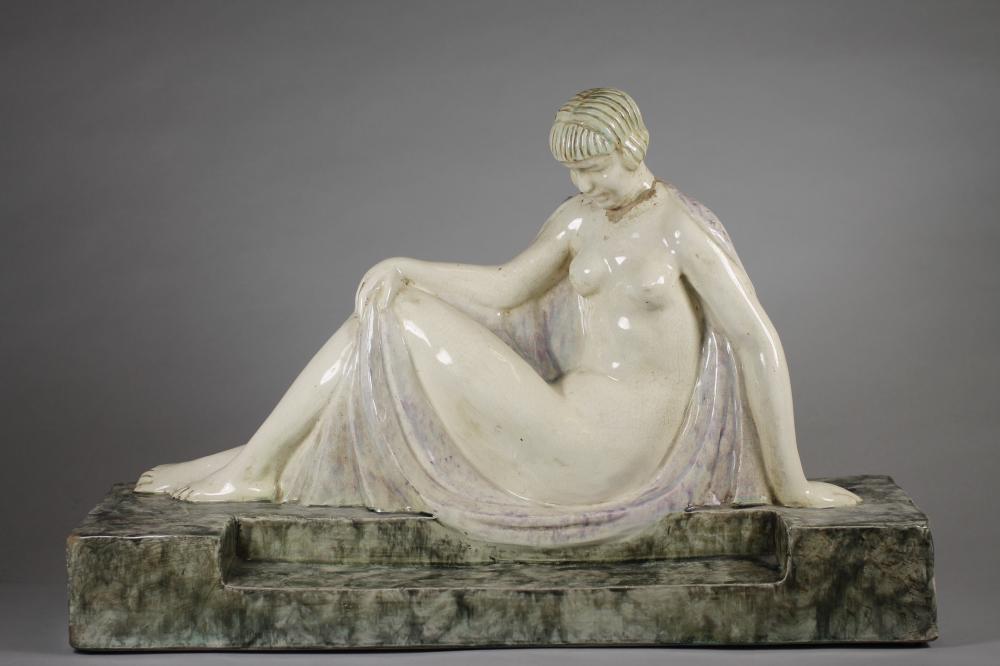 AN ART DECO EARTHENWARE FIGURE Image