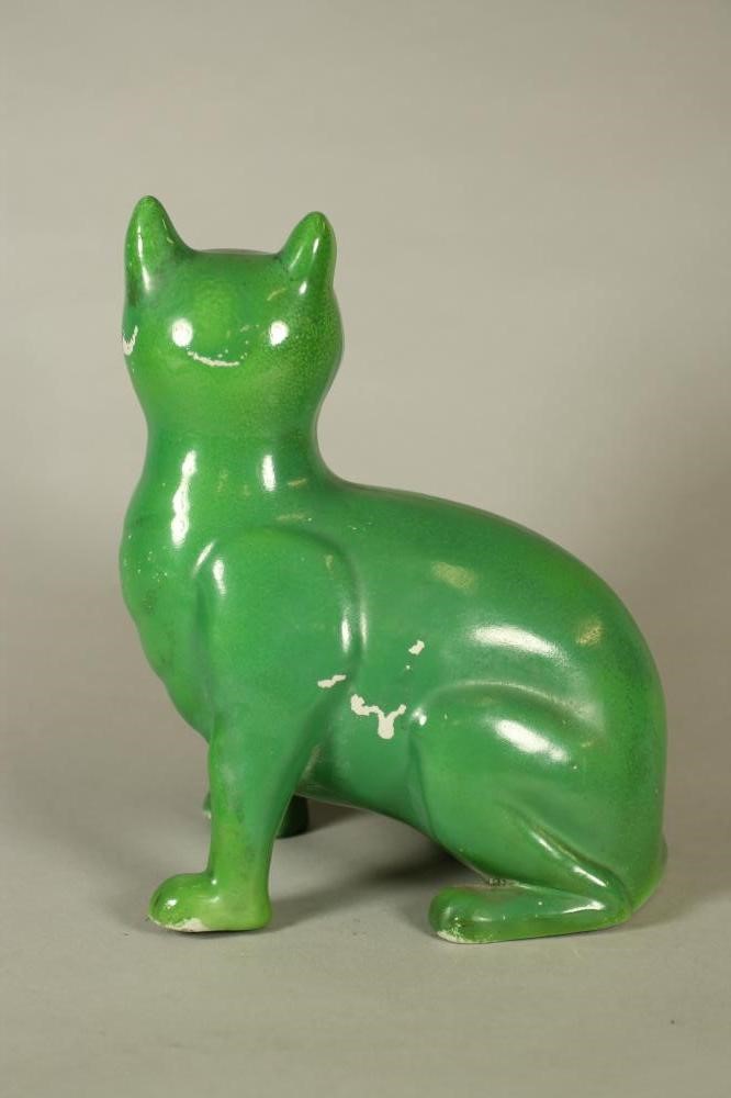 A FRENCH GALLE STYLE EARTHENWARE MODEL OF A CAT Image