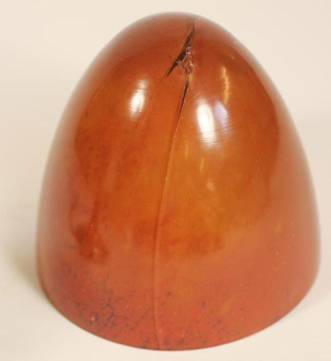 A DELATTE MOTTLED AMBER GLASS ELECTRIC TABLE LAMP BASE Image