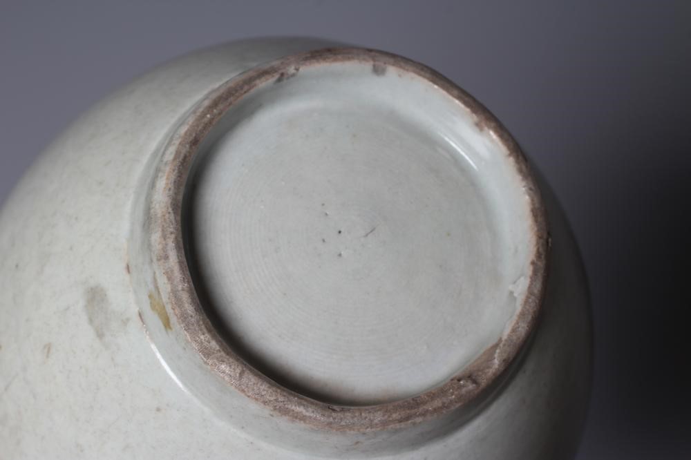 THREE CHINESE STONEWARE CELADON GLAZED BALUSTER VASES, unmarked, 10 1/2", 9" & 7 1/2" high (Est. Image
