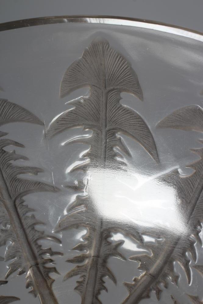 A LALIQUE PISSENLIT BOWL, pre 1945, the exterior with sepia tinted incuse moulded Dandelion leaves, Image