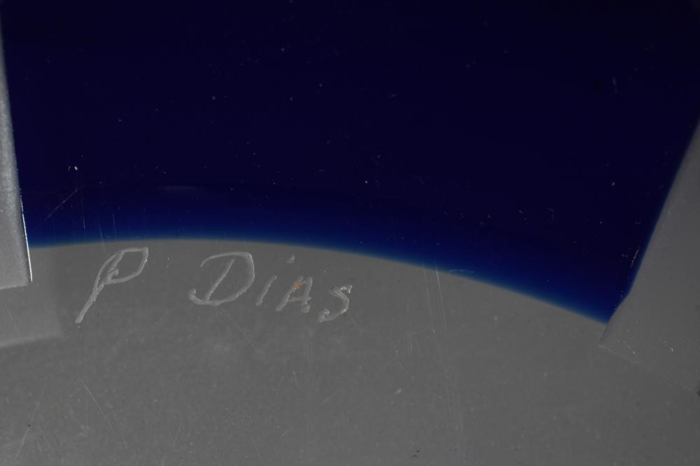 A VAL ST LAMBERT BLUE OVERLAY BOWL Image