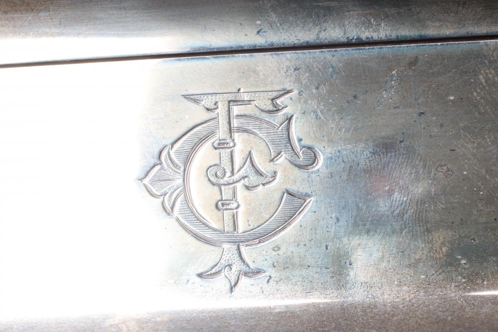 A GEORGE V SILVER OBLONG CIGARETTE BOX by George Unite & Sons Image