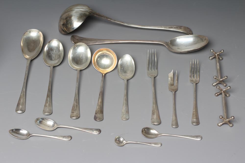 A GEORGE V RAT TAIL PATTERN TABLE SERVICE FOR TWELVE PLACE SETTINGS by Joseph Rodgers & Sons Image