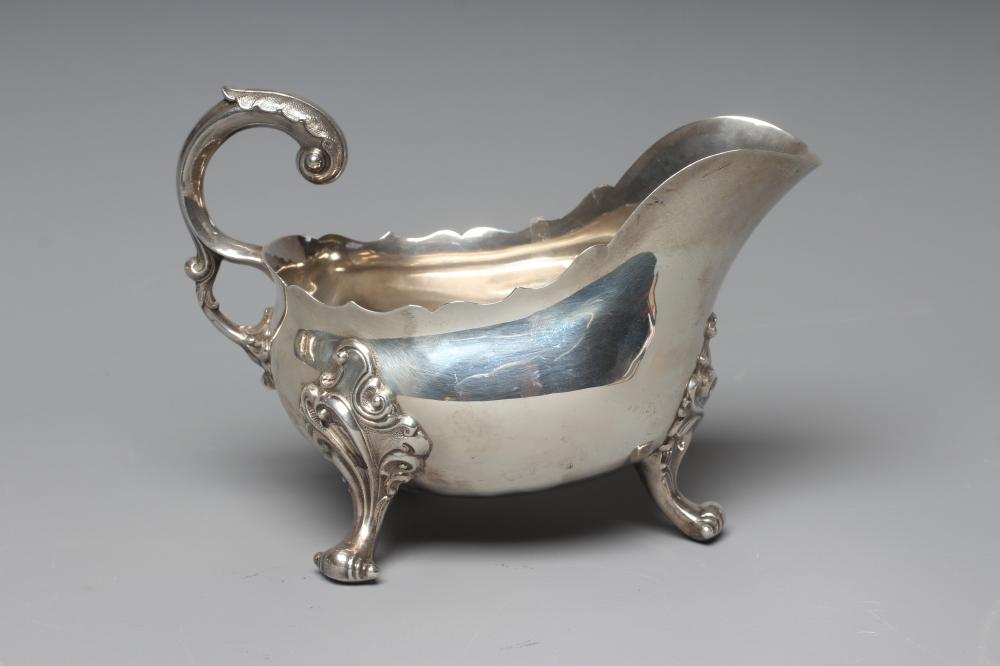 AN EARLY VICTORIAN SILVER LARGE SAUCEBOAT by James Dixon & Son Image