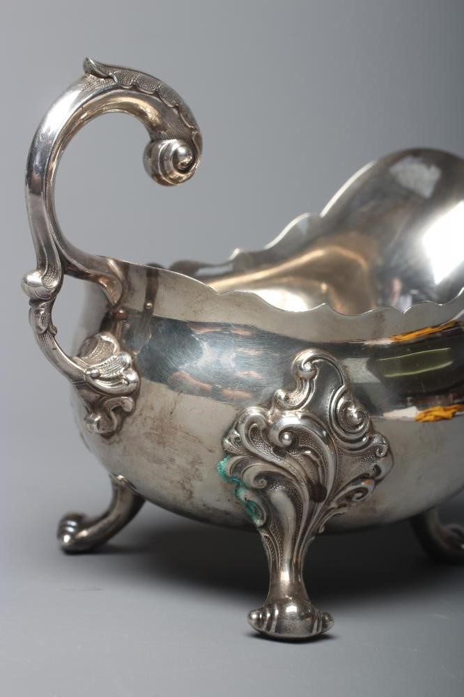 AN EARLY VICTORIAN SILVER LARGE SAUCEBOAT by James Dixon & Son Image