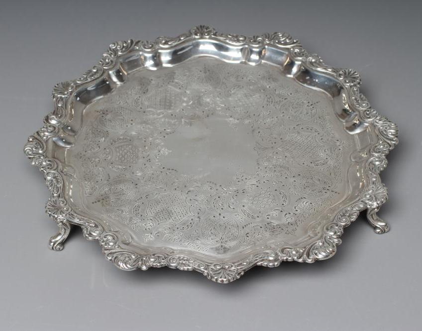 AN EDWARDIAN SILVER SALVER by Mappin & Co. Image