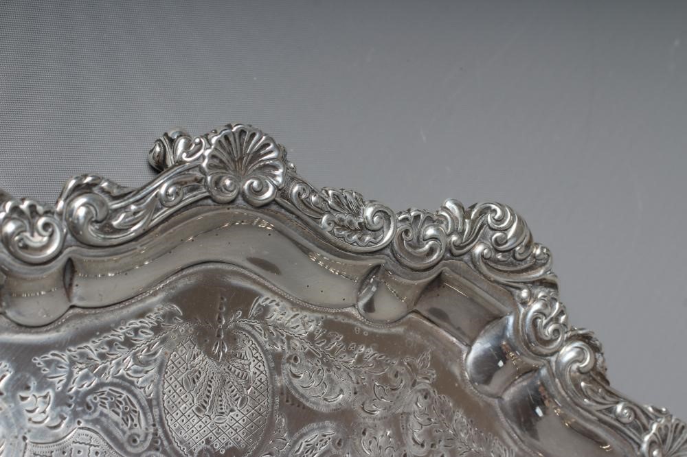 AN EDWARDIAN SILVER SALVER by Mappin & Co. Image
