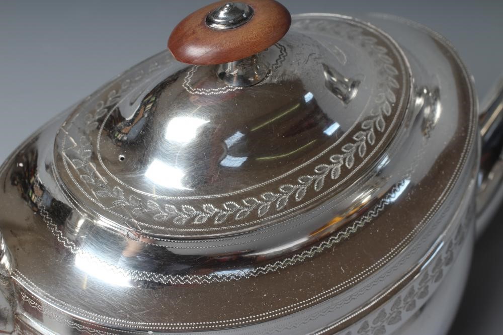 A LATE GEORGE III SCOTTISH SILVER THREE PIECE TEA SERVICE by James McKay Image