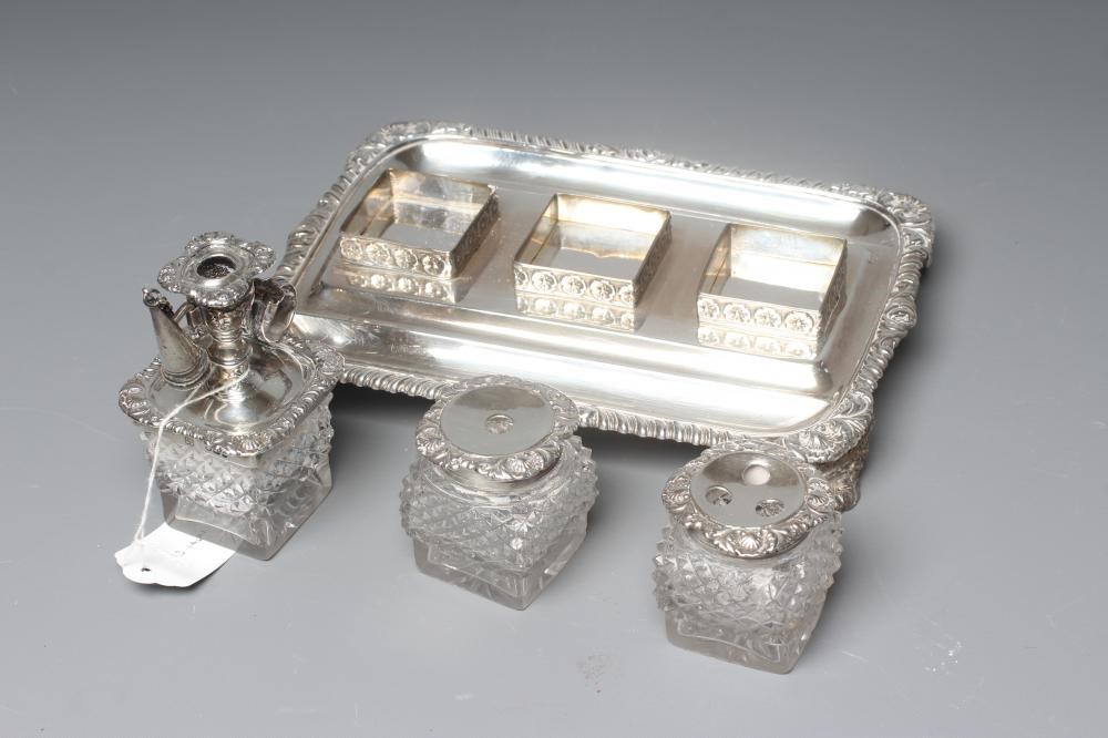 A GEORGE IV SILVER DESK STANDISH by Joseph Craddock & William Ker Reid Image