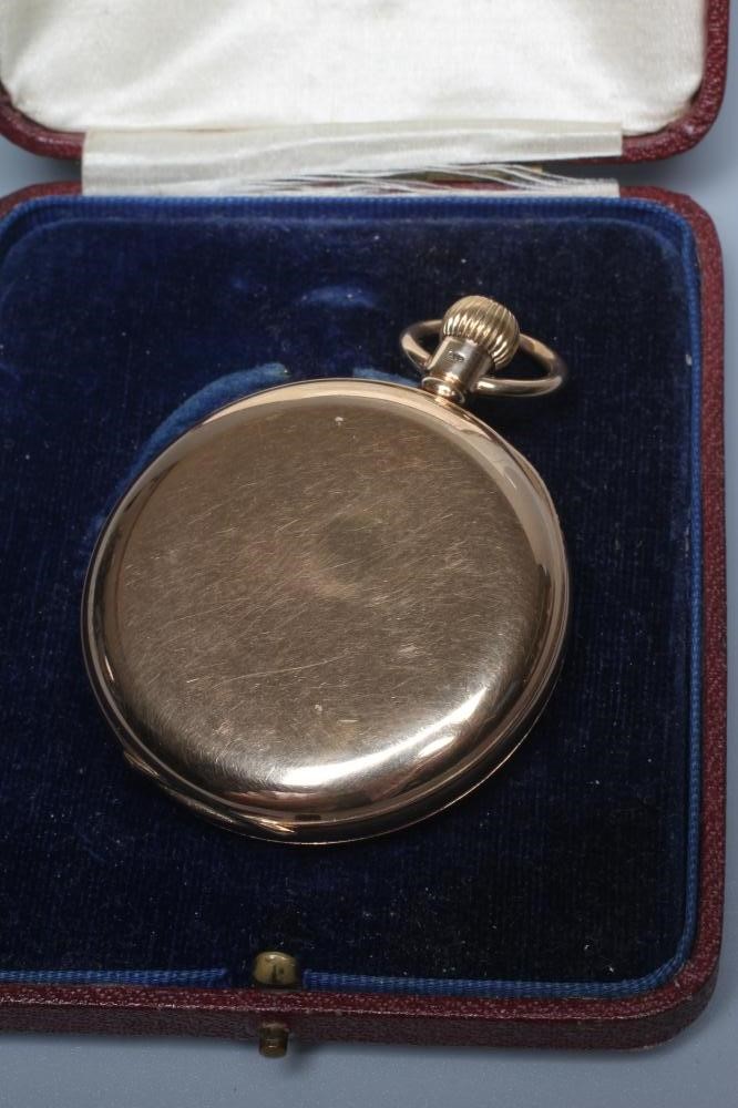 A 9CT GOLD TOP WIND POCKET WATCH by JW Benson Image