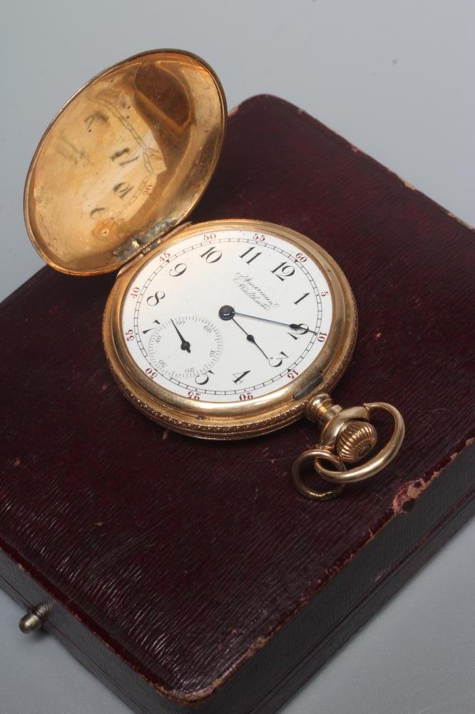 AN AMERICAN WALTHAM TOP WIND HUNTER POCKET WATCH Image