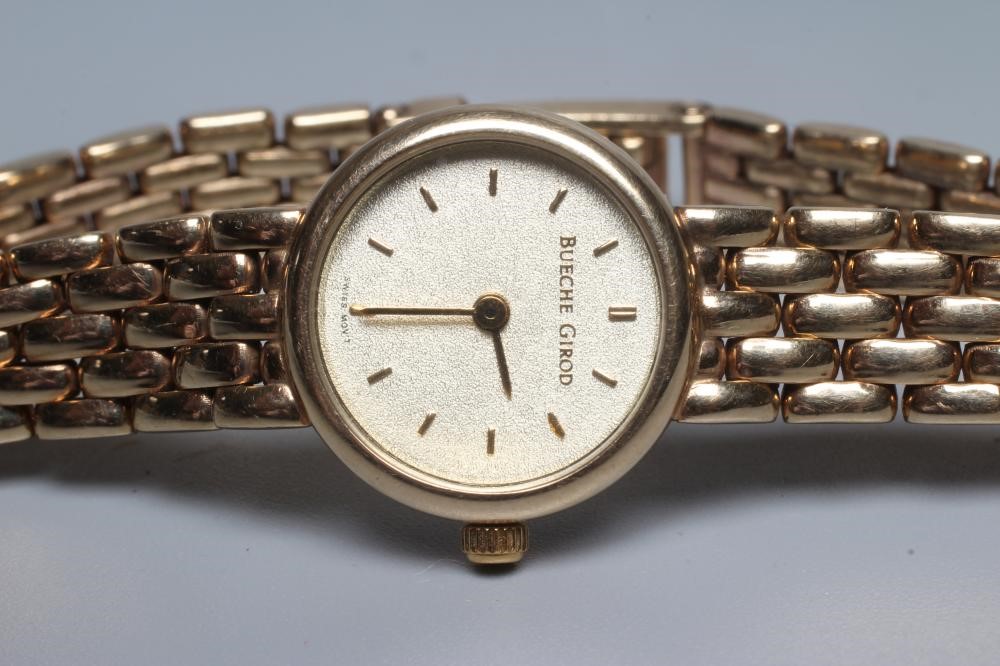 A LADY'S 9CT GOLD BUECHE GIROD WRISTWATCH Image