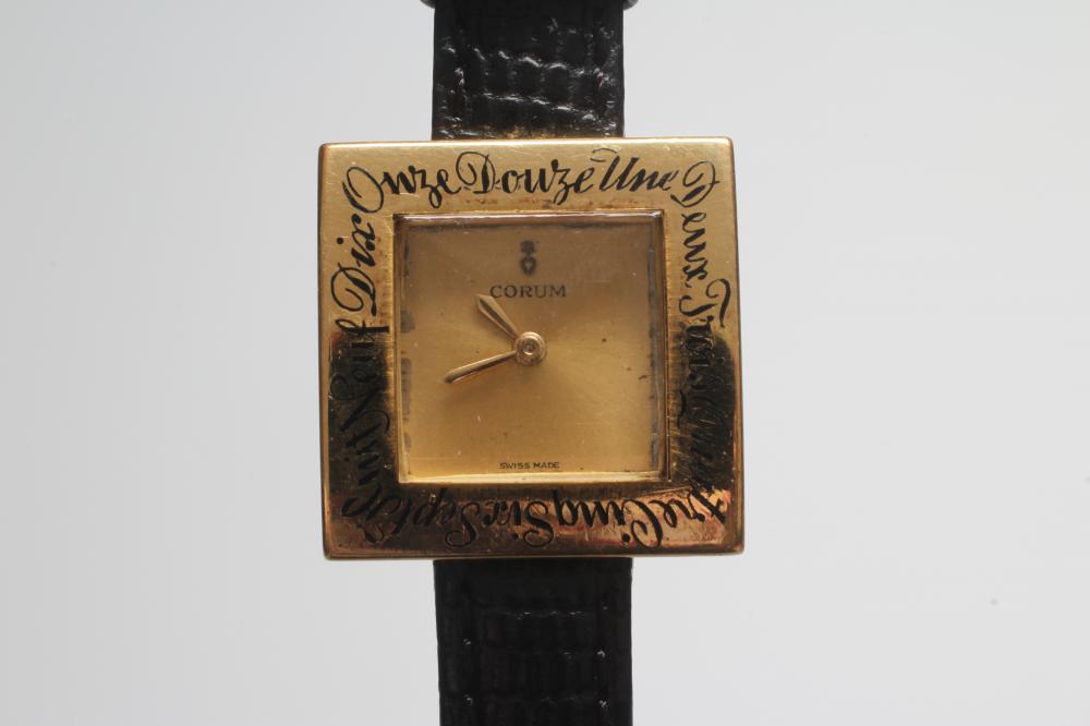A LADY'S CORUM WRISTWATCH stamped 18k Image