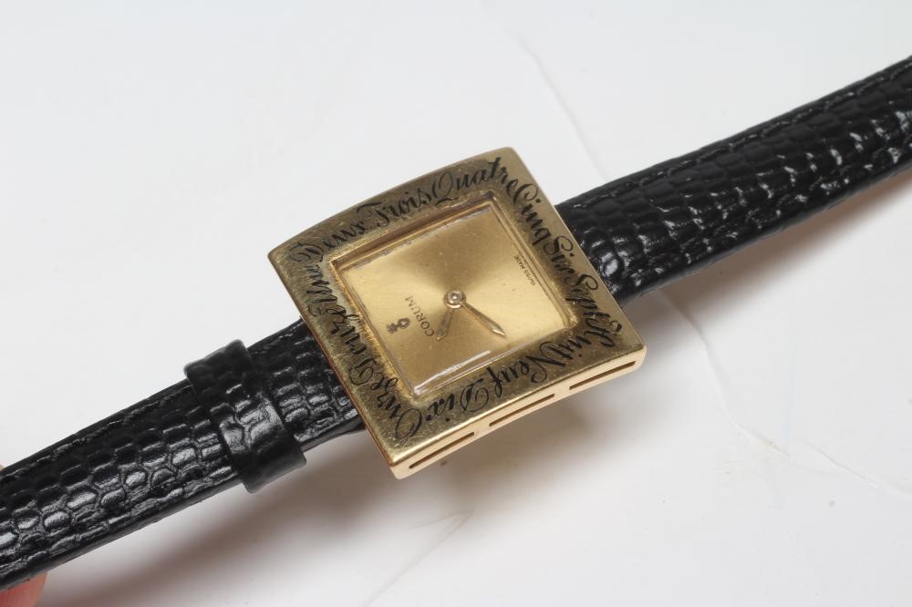 A LADY'S CORUM WRISTWATCH stamped 18k Image