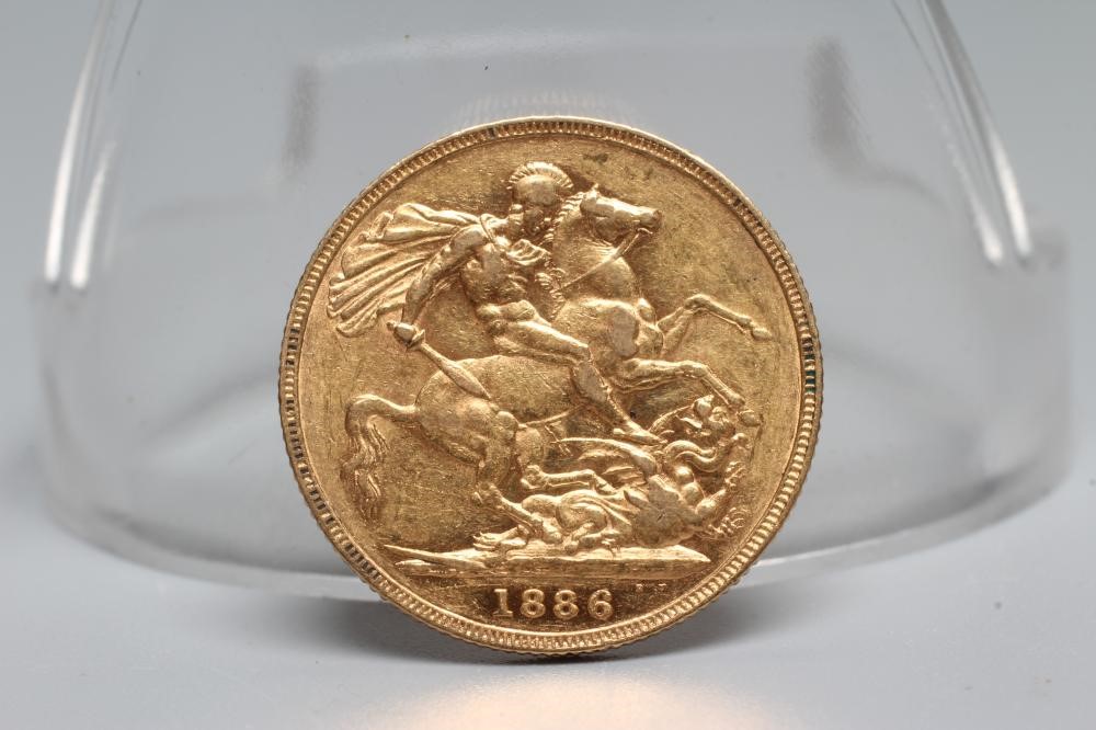 A VICTORIA YH SOVEREIGN, 1886, 8g (Est. plus 20% premium) Image